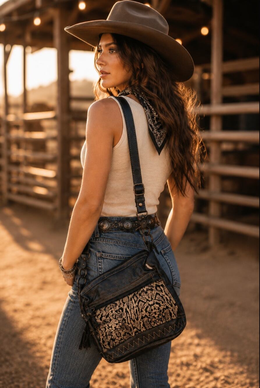 NWT Myra Monochromatic Magic Crossbody Bag Cowboy Leather Western Retro Rodeo